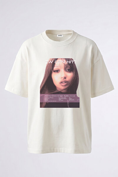 Anetos Pinkpantheress_1 Design Printed Oversize White T-Shirt