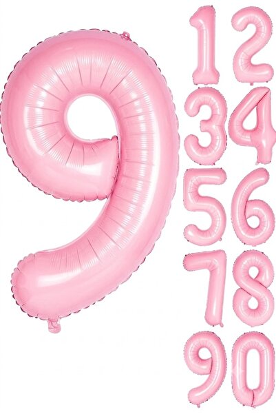 baloss fer Pink 9 Number Foil Balloon 76 cm Large Size Birthday Celebration P...
