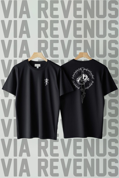 Vordevia Lord of the Rings Front and Back Printed Loose Fit 100% Cotton Unise...