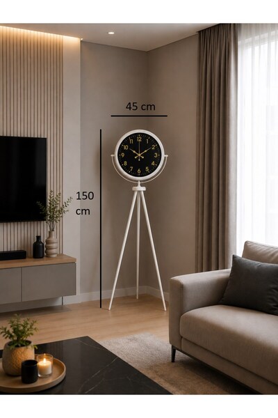 Genel Markalar Royal Gold Rakamlı Beyaz Tripod Ayaklı Saat