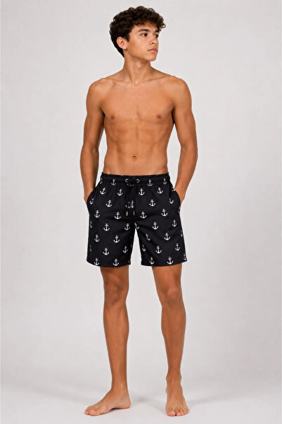 Asmedo Children's Premium Swim Shorts with Zipper Pockets and Mesh Lining - B...