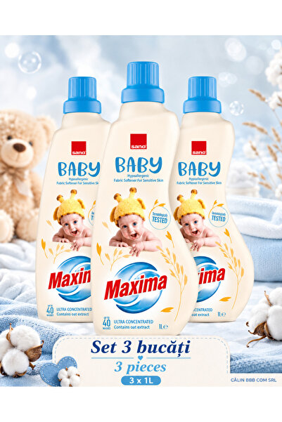 Sano Set 3 bucăți x Maxima Baby Balsam de rufe balsam de rufe hipoalergenic p...