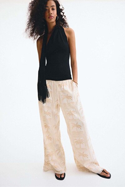 H&M Linen-blend drawstring trousers