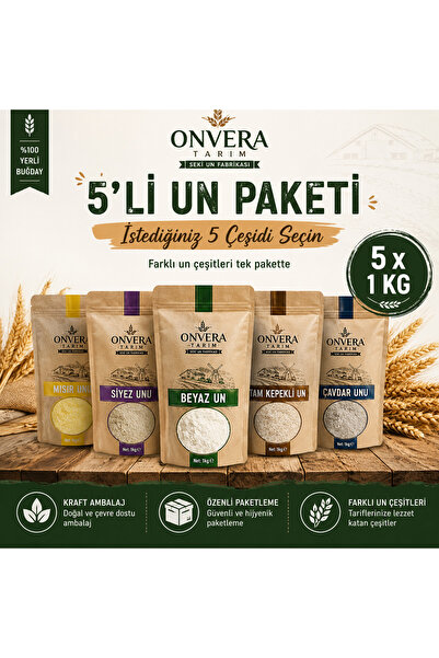 Onvera Tarım 5'li Karışık Un Paketi 5 x 1 Kg Farklı Un Çeşitleri