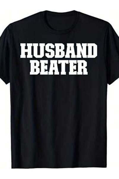 799 Funny Husband Beater T-Shirt Bold "Husband Beater" Text Graphic Tee, Size...