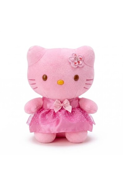 DrKala Jucărie de pluș Hello Kitty cu fustă și fundiță, Ediție specială, cu u...