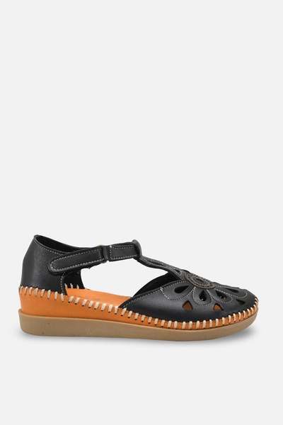 İNNABUTİKK Alafre Women's Genuine Leather Casual Shoes - Black