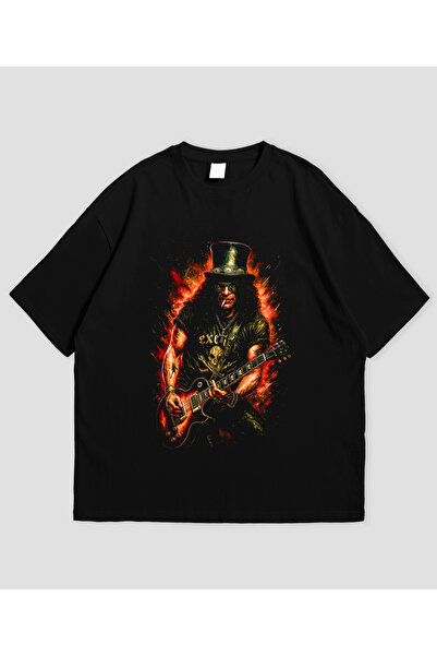 Grafftee Clothing Μπλουζάκι Unisex Oversize με στάμπα Gun N Roses