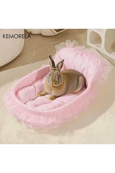 choice2 Pink 1PCS Soft Cute Bunny Princess Nest - Fluffy Rabbit Bed with Lace...