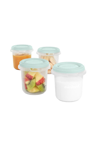 Miniland Set 4 recipiente gradate Mint 200 ml