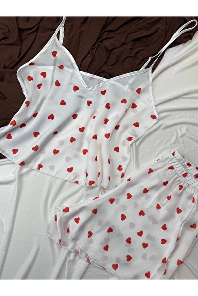 ROZENİN LINGERIE طقم بيجامة من الساتان بأشرطة قابلة للتعديل