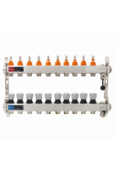 Everpower Set colector INOX cu debitmetre, supape manuale de aerisire și goli...