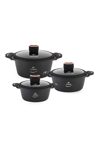 Lifesmile Life Smile 6Pcs Non-Stick Cookware Sets-Titanium Coating Cookwares,...
