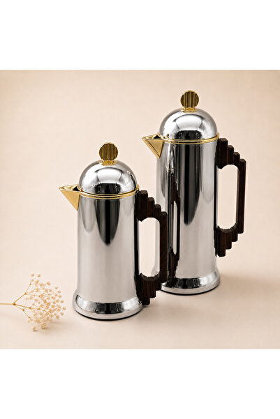 Alakhmas Luxury Design Silver Finished Tramss Set with Wooden Color Finished ...