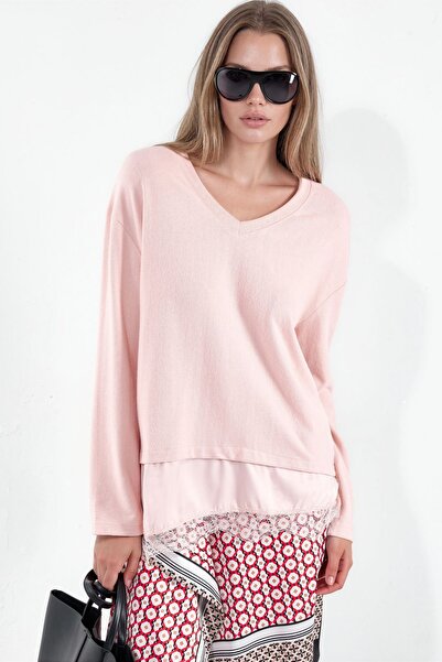 Hiccup Busem Women's V-Neck Knitted Sweater