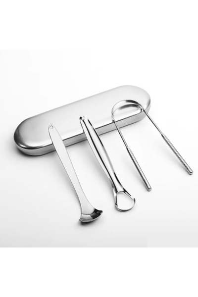 Simply Joy Set de 3 curățătoare de limbă, din oțel inoxidabil, respirație pro...