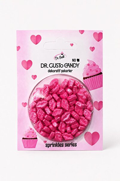 Dr. Gusto Pembe Dudak Şekilli Pasta Süsleme Şekeri
