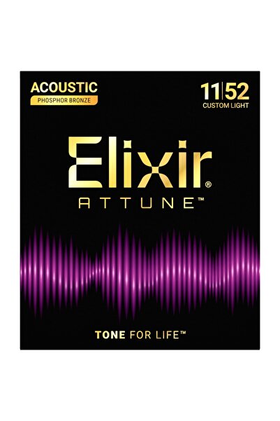 Elixir Attune Phosphor Bronze Custom Light Akustik Gitar Teli (11-52)