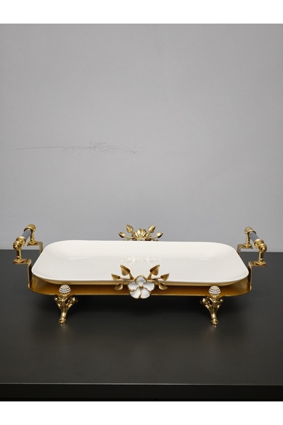 PARILTI HOME COLLECTİON Luxury Rectangular Special Laser-Cut Figured Serving ...