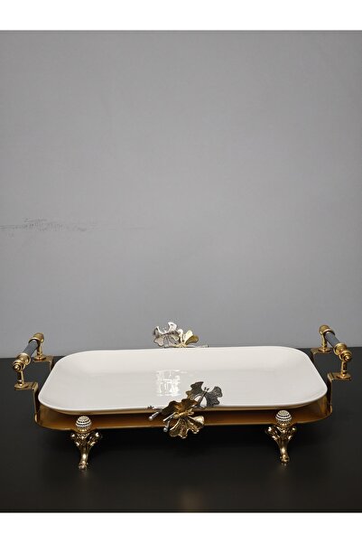PARILTI HOME COLLECTİON Luxury Rectangular Special Laser-Cut Figured Serving ...
