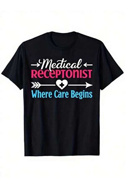 9TAY Receptionist Where Care Begins Funny Medical Office Staff T For Black Sh...
