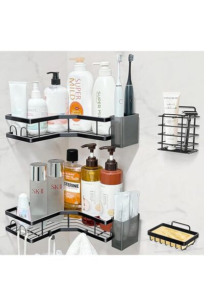 Arabest 4-Piece Corner Shower Caddy,Drill-Free Stainless Steel,Storage Rack w...