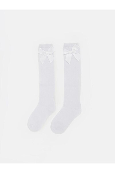 LC Waikiki Girls' Knee High Socks with Bow, 2-Pack (W6)