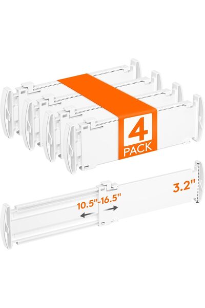 Lifewit 8.2 cm Drawer Dividers, 4 Pieces, Adjustable Drawer Organizers 26-42 ...
