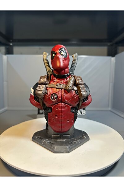 Genel Markalar Deadpool Büst Dekoratif 3D Baskı El Boyaması Koleksiyonluk Mas...