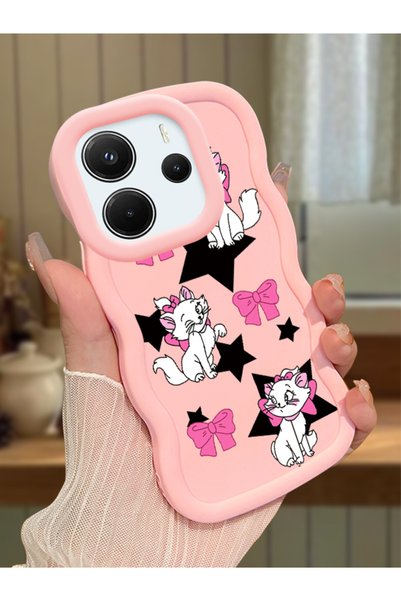 Hontinga Redmi Note 14 4g Compatible Case Camera Protector Pink Silicone Coup...