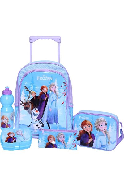 Disney Frozen 5-in-1 Value Set Trolley Bag with Accessory – Light Blue