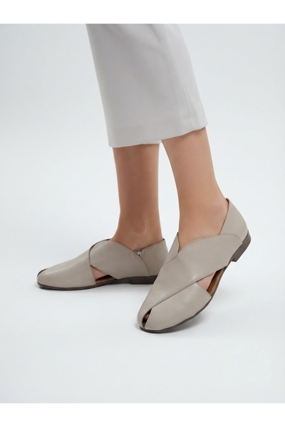 Rüya Shoes حذاء باليه يومي خفيف الوزن مصنوع من الجلد الطبيعي