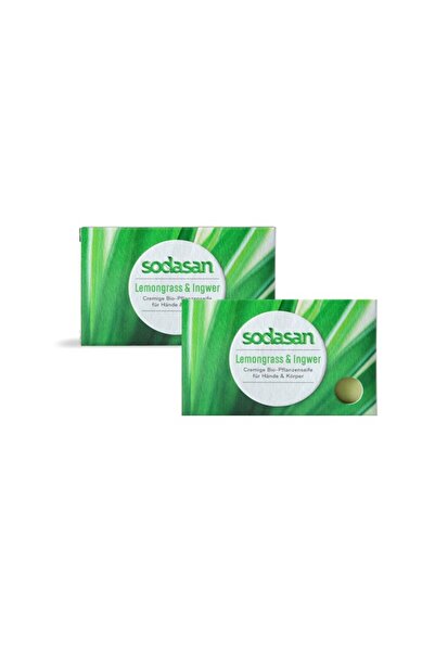 Sodasan Pack of 2 x Organic soap with lemongrass and ginger, 100g
