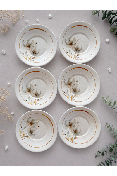 Yiğit Seramik Züccaciye Nevruz Model 6 Piece Modern Tea Plate