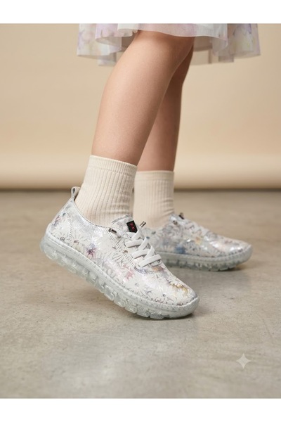 Minican Daisy Patterned Lace-Up Seasonal Girls' Shoes
