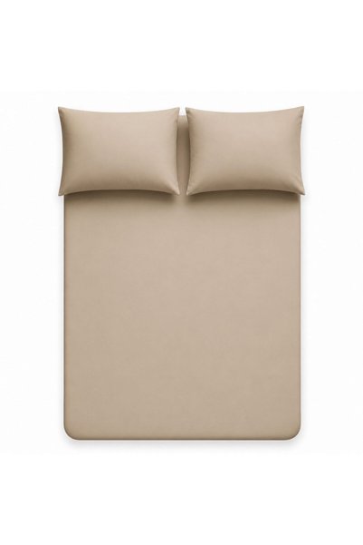 Qua Home Auren 400 Tc Pamuk Saten King Size Çarşaf Bej
