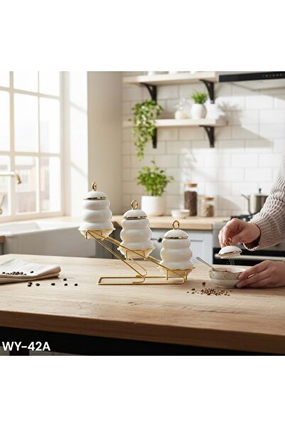 ÇİFTÇİ Konak Shopping Wy.42.A -Baharat Tk. Porcelain 3 Pieces Gold