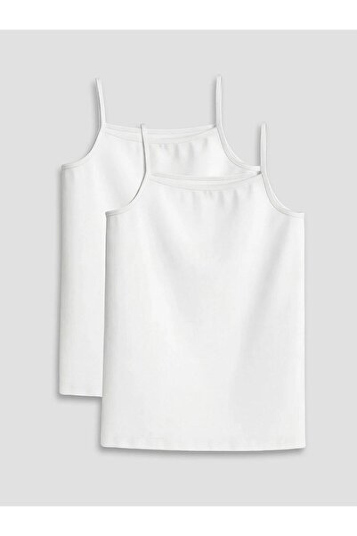 LC Waikiki Square Neck Strap T-Shirt for Girls, 2-Pack (W6)
