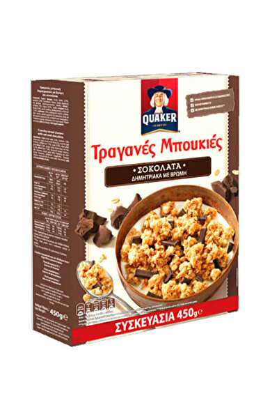 Quaker ΤΡΑΓΑΝΕΣ ΜΠΟΥΚΙΕΣ 450gr. - (ΣΟΚΟΛΑΤΑ ΥΓΕΙΑΣ)