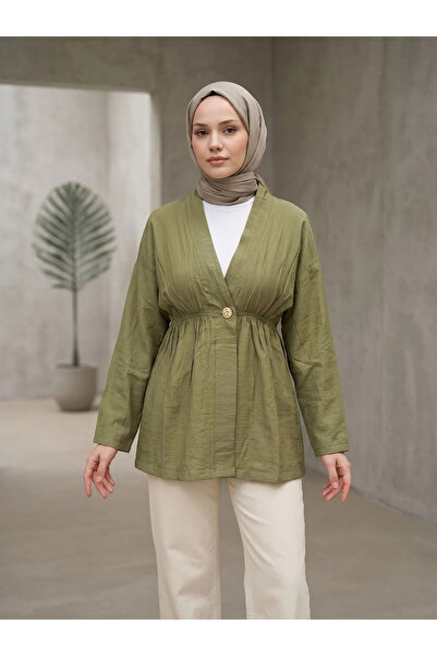 Foremia كارديجان بتفاصيل أزرار بلون الفراولة - كاكي