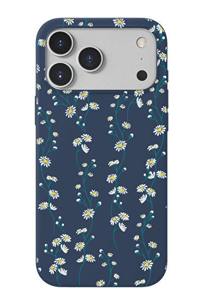 shoptocase iPhone 17 Pro Max Uyumlu Papatya Sarmaşığı Desenli Mikrofiber İç Y...