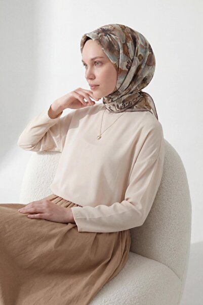 Silk Home وشاح ناعم بألوان مائية من فرو المنك الداكن 90x90