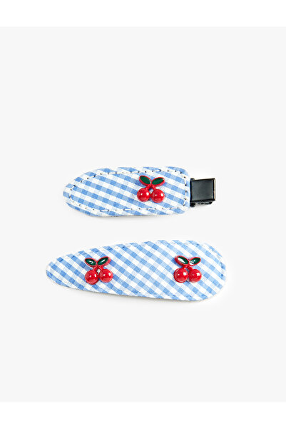 Koton Plaid Cherry Detailed Snap Buckle Set