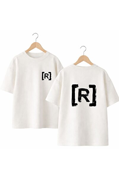 playwear Tricou cu guler rotund, 100% bumbac, supradimensionat, cu imprimeu p...
