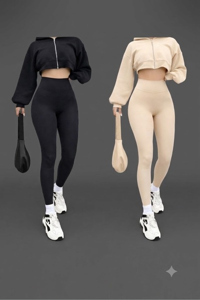 zs zaos fashion Σετ 2 τεμαχίων Γυναικεία κολάν με ψηλή μέση για σύσφιξη