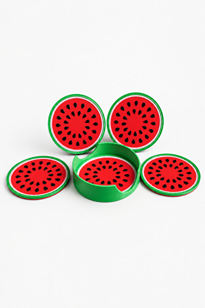 Three Dittle Birds Watermelon Patterned Coasters Set of 4