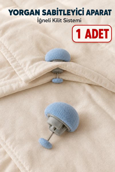 Omuta 1Adet Nevresim Klipsi İğneli Kilit Mekanizmalı Yorgan Tutucu Kayma Önle...