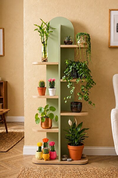 Yurupa Herbal Serisi 8 Raflı Dekoratif Çiçeklik Saksılık Balkon Salon Çiçek S...