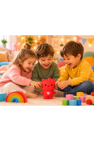 DEVU Sukuşi Sevimli Kırmızı Hello Kitty Squishy Oyuncak – Yumuşak ve Sıkılabi...