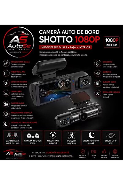 Generic Brand Cameră Auto de Bord SHOTTO 1080P Dual Lens – Siguranță și Dovez...